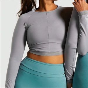 Gymshark X Whitney Simmons gray crop top